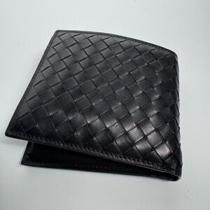 Bottega Veneta Black Intrecciato Leather Card Wallet